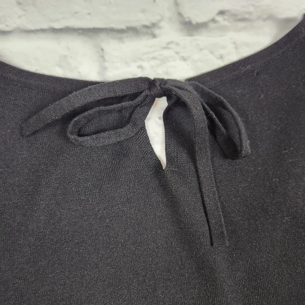 Talbots Shirt Womens Large Black Lace Trim - Picture 5 of 12